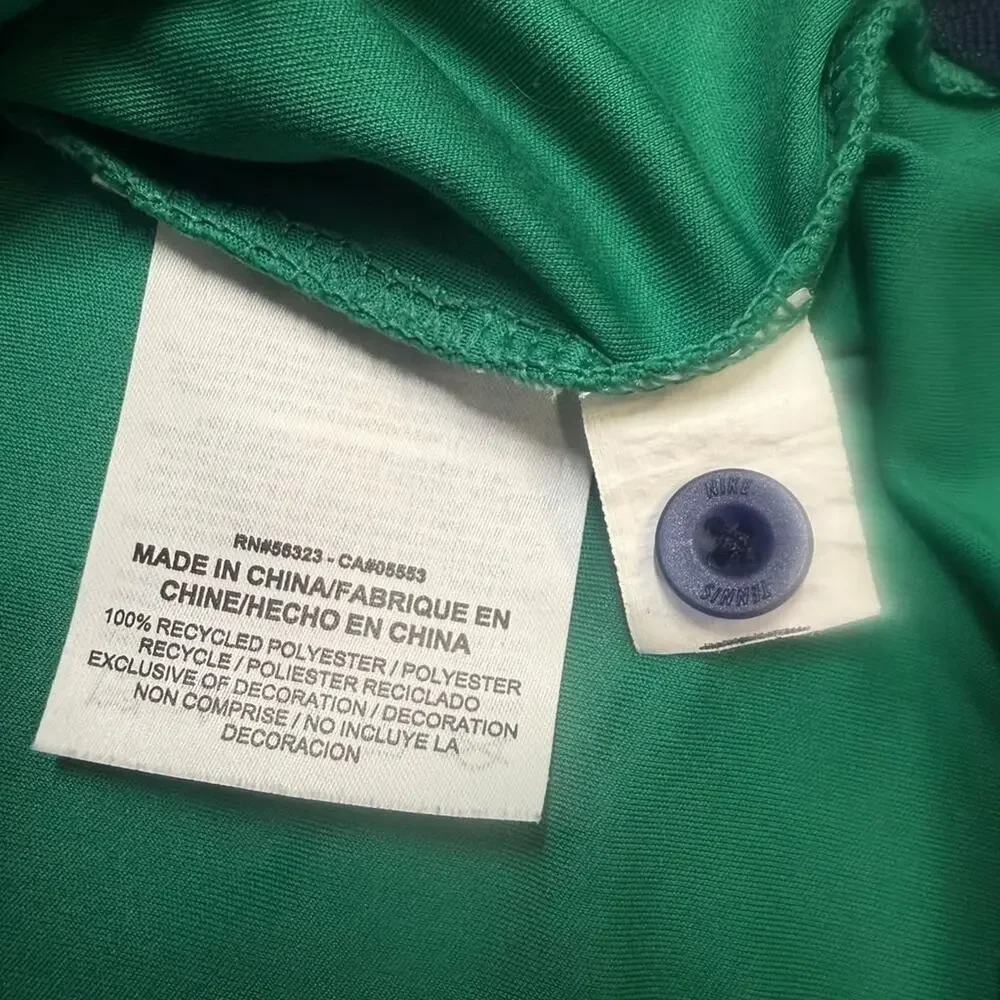 Nike Team Court Polo Performance Mens Sz XL Green Dri Fit